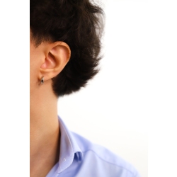 Mono boucle d'oreille pour homme en or blanc 18k  2