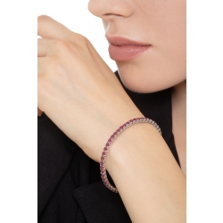 Pulsera tennis con garras en oro blanco 18k con rubíes  2