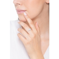 Bague taille cœur 0,50 ct GIA en or blanc 18k 2