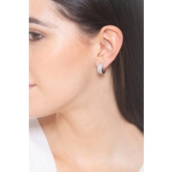 Orecchini a cerchio in oro bianco 18k con diamanti, 0,60 ct. 2