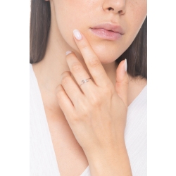 Anillo solitario en oro blanco 18k con diamante 0,04 ct 2