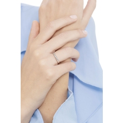 5 diamonds half eternity ring 0,40 ct in white gold 18k  2