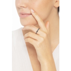 Anillo eternity en oro blanco 750 con diamantes negros 2