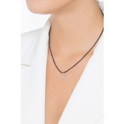 Pendant with initial letter A in capital letters in 18k white gold 2