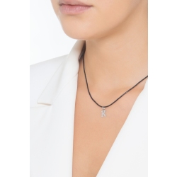 Pendant with initial letter K in capital letters in 18k white gold 2