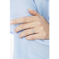 White gold 18k 5 diamonds half eternity ring ct 1,25  2