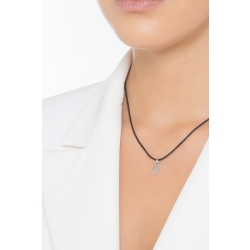 Pendentif initiale H en italique en or blanc 18 carats 2