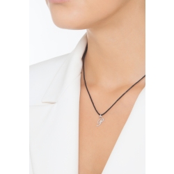 Pendant with initial letter P in italic in 18k white gold 2