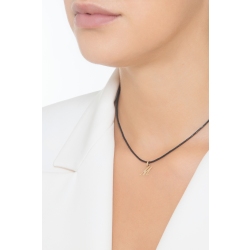 Pendant with initial letter M in italic in 18k yellow gold 2