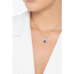 18k white gold pendant with diamonds and blue sapphire 2