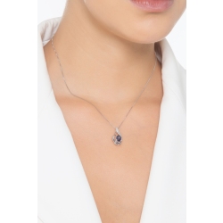 White gold 18k pendant with diamonds and blue sapphire 2