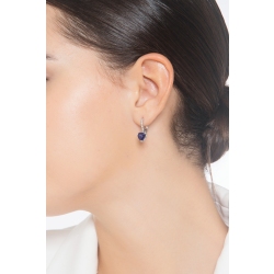 18k white gold earrings with blue sapphire and diamonds 2