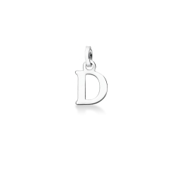 Pendentif avec lettre initiale D or blanc