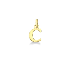 Pendant with initial letter C in uppercase in 18k yellow gold