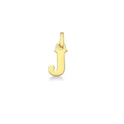 Pendant with initial letter J in uppercase in 18k yellow gold