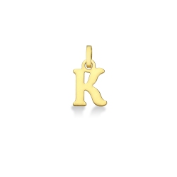 Pendant with initial letter E  in uppercase in 18k yellow gold