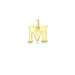 Pendant with initial letter M in uppercase in 18k yellow gold