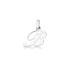 Pendant with initial letter B in italic in 18k white gold