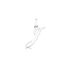 Lettre Initiale J en Or Blanc 18k