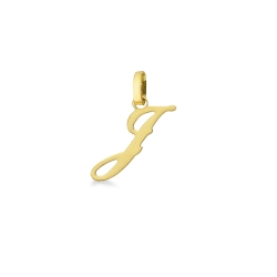 Pendant with initial letter J in italic in 18k yellow gold