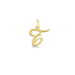 Pendant with initial letter in italic in 18k yellow gold