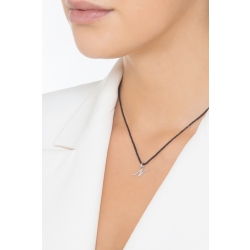 Pendant with initial letter N in italic in 18k white gold 2