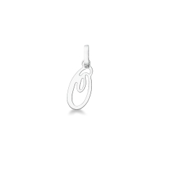 Pendant with initial letter O in italic in 18k white gold