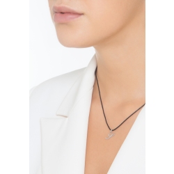 Pendentif avec la lettre S en initiale cursive en or blanc 18k 2