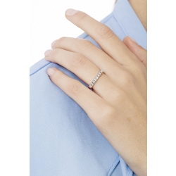 Media alianza 9 diamantes 0,25 quilates oro blanco 18K 2