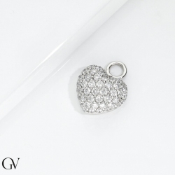 Charm corazón pavé en oro blanco 18 quilates con diamantes 2