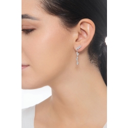 Pendientes colgantes en oro blanco de 18k y diamantes 2