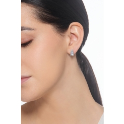 Boucles d'oreilles en or blanc 18 carats avec aigue-marine 2