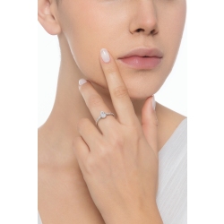 Bague avec diamant taille cœur 0,50 ct GIA en or blanc 18k 2