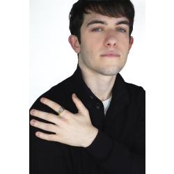 Anillo en oro amarillo y blanco de 18k con pavé 2