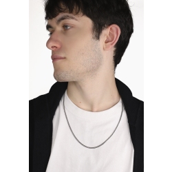 Collier groumette plat en or blanc 18k, 60 cm 2