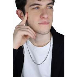 Chaîne à maillons gourmette en or blanc 18k, cm 60. 2