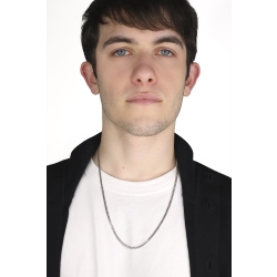 Collier gourmette en or blanc 18k, 60 cm 2