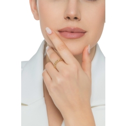 Damenring Iced Out aus Gelbgold 18K 2