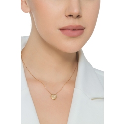 Collier en or jaune 18k avec cœur pavé de diamants  2