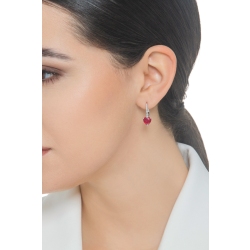 18k white gold pendant earrings with heart ruby and diamonds 2