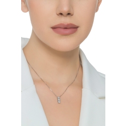 Collana in oro bianco 18k con pendente trilogy in diamanti, 1.25x0.44 cm 2