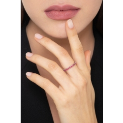 Eternity ring with rubies in white gold 18k  2