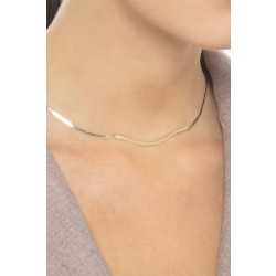 Collar tipo snake plano en oro amarillo  2