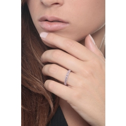 White gold 18k eternity ring with pink sapphires 2