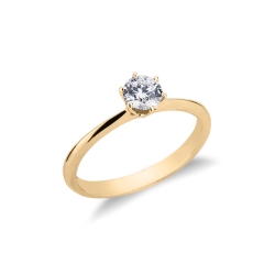 Solitaire setting engagement ring six prongs 2