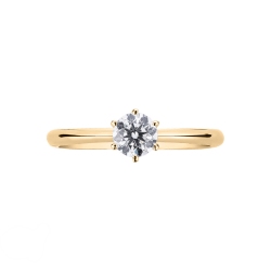 Solitaire setting engagement ring six prongs