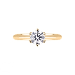 Yellow gold 18k solitaire setting six prongs
