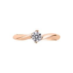 Solitaire setting four prong rose gold