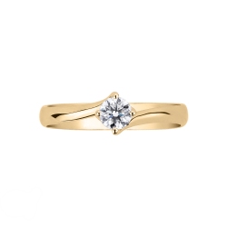 Monture solitaire Valentino en forme de losange or jaune