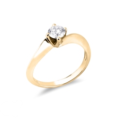 Monture solitaire Valentino en forme de losange or jaune 2